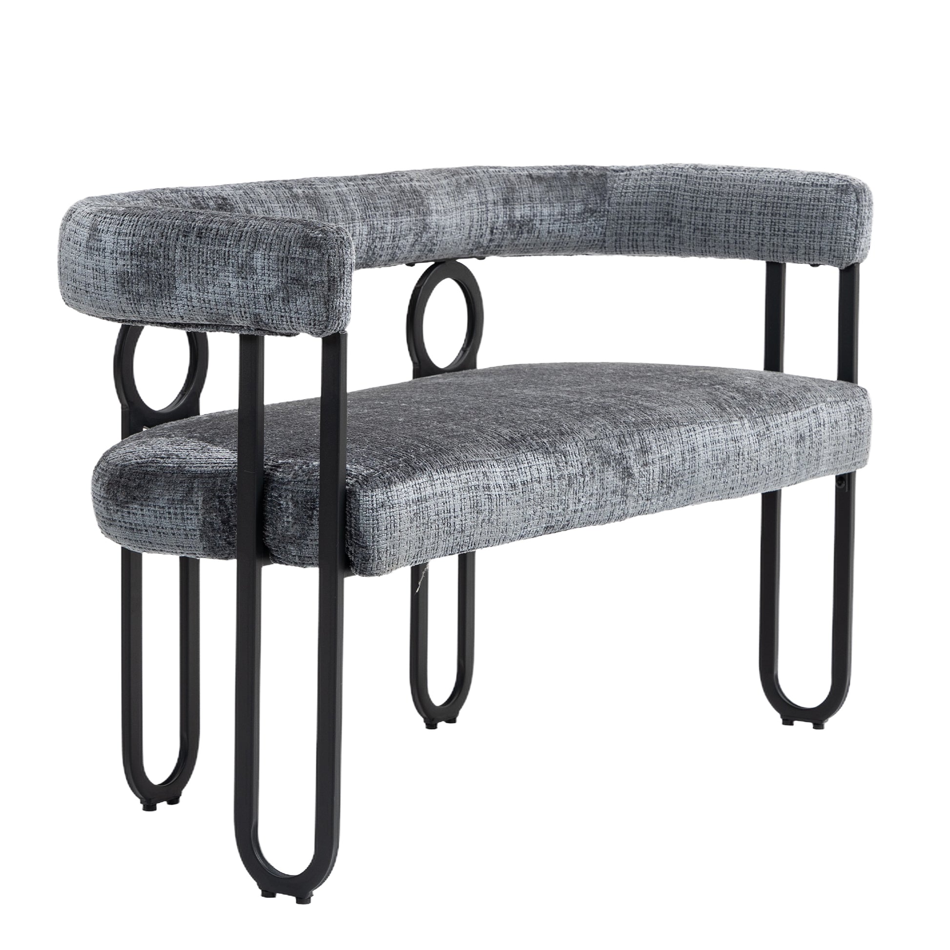 Coolmore Modern Loveseat 2 Seater Sofa Chenille Fabric Couch With Arms And Metal Legs For Living Room, Home Office, Studio Gray Chenille Gray Primary Living Space Soft Foam Chenille