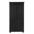 Tall Storage Cabinet With Three Drawers For Bathroom Office, Black Black Mdf