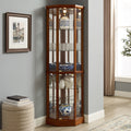 6 Shelf Lighted Corner Curio Cabinet With