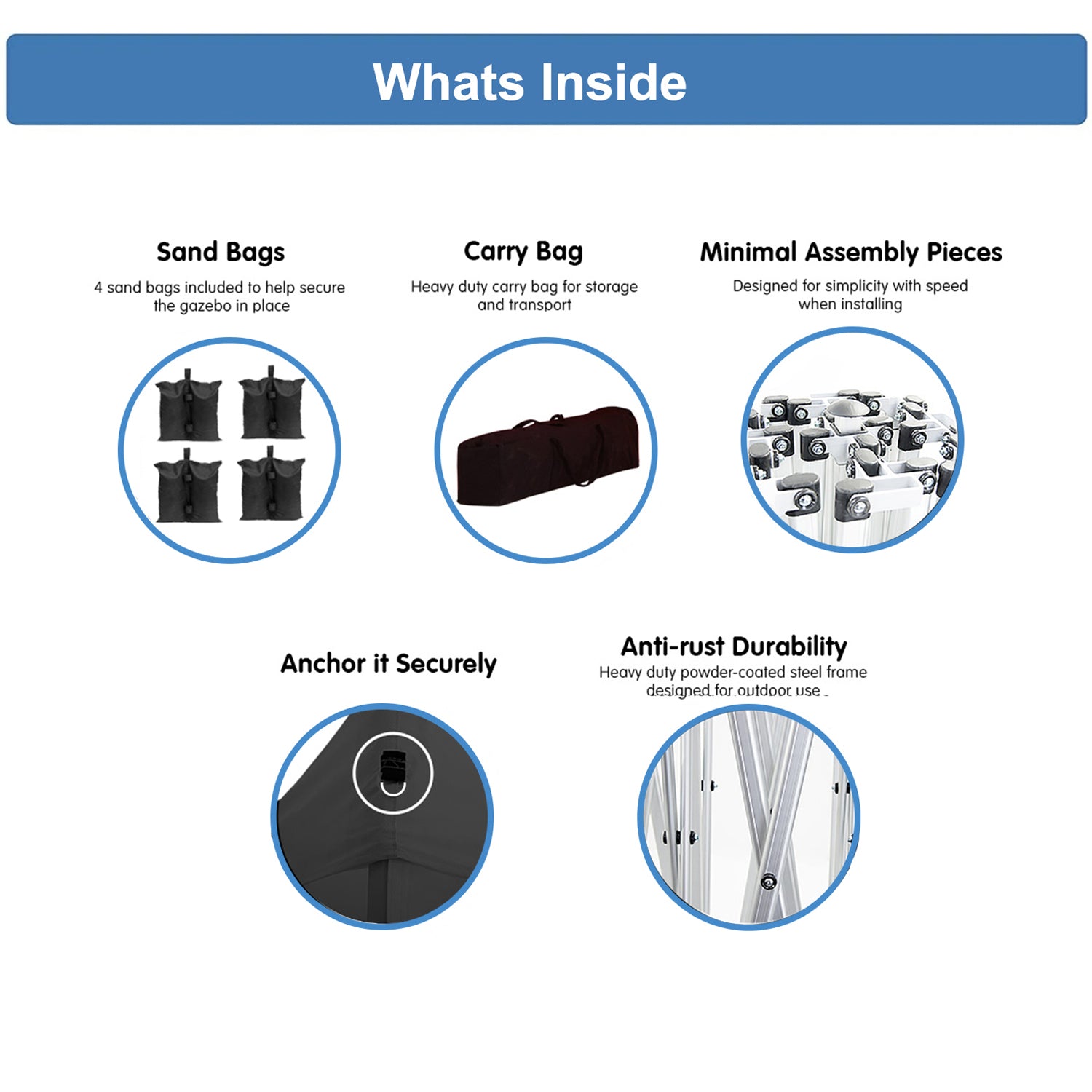 10'X20' Folding Canopy With 6 Removable Sidewalls Outdoor Event Shelter Upf 50 Gazebo Portable Tents For Parties Beach Camping Wedding Ez Pop Up Canopy Blue Metal