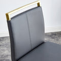 Modern Pu Leather Upholstered Bar Chairs With C Shaped Gold Plated Metal Legs Are Suitable For Dining Rooms, Kitchens, Terraces And Guest Office Chairs Gray Pu