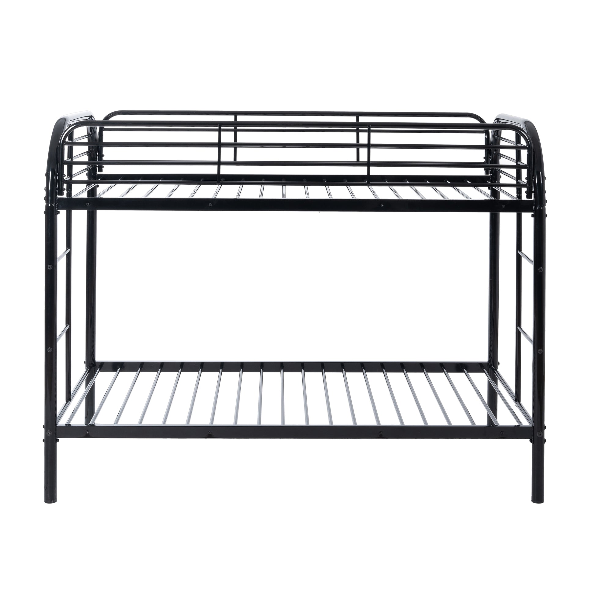 Twin Over Twin Bunk Bed With Ladders Twin Black Steel