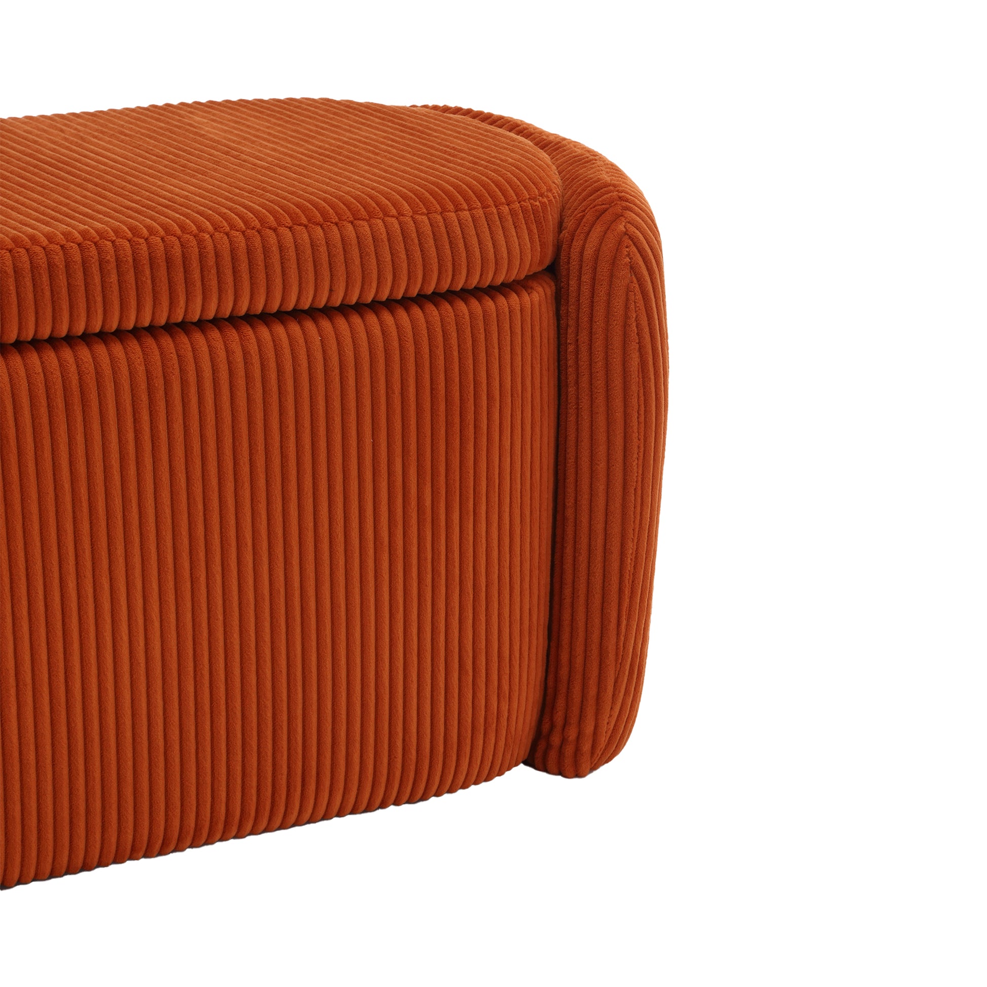 Coolmore Storage Ottoman,Bedroom End Bench,Upholstered Fabric Storage Ottoman With Safety Hinge, Entryway Padded Footstool, Ottoman Bench For Living Room & Bedroom Orange Orange Primary Living Space Foam Corduroy