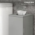 Homcom Toilet Paper Cabinet, Small Bathroom Corner Floor Cabinet With Doors And Shelves, Thin Storage Bathroom Organizer For Paper Shampoo, Gray Gray Engineered Wood