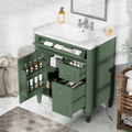 30'' Bathroom Vanity With Top Sink, Modern Bathroom Storage Cabinet With 2 Drawers And A Tip Out Drawer, Single Sink Bathroom Vanity 3 Green 1 2 Bathroom Freestanding Solid Wood Mdf Resin Painted