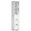 Bathroom Tall Storage Cabinet, Slim Free Standing Cabinet With 3 Drawers And 2 Shelves,Floor Cabinet For Small Space, 11.8