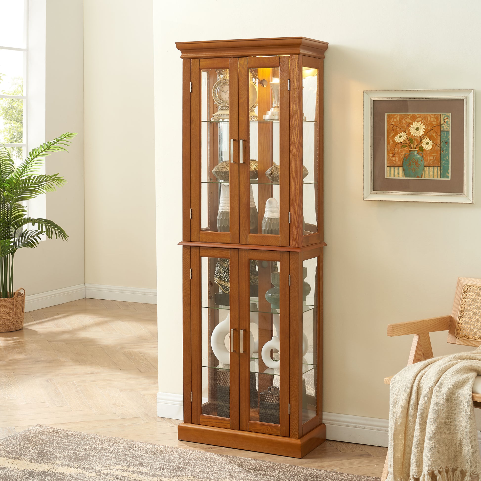 Curio Cabinet Lighted Curio Diapaly Cabinet With