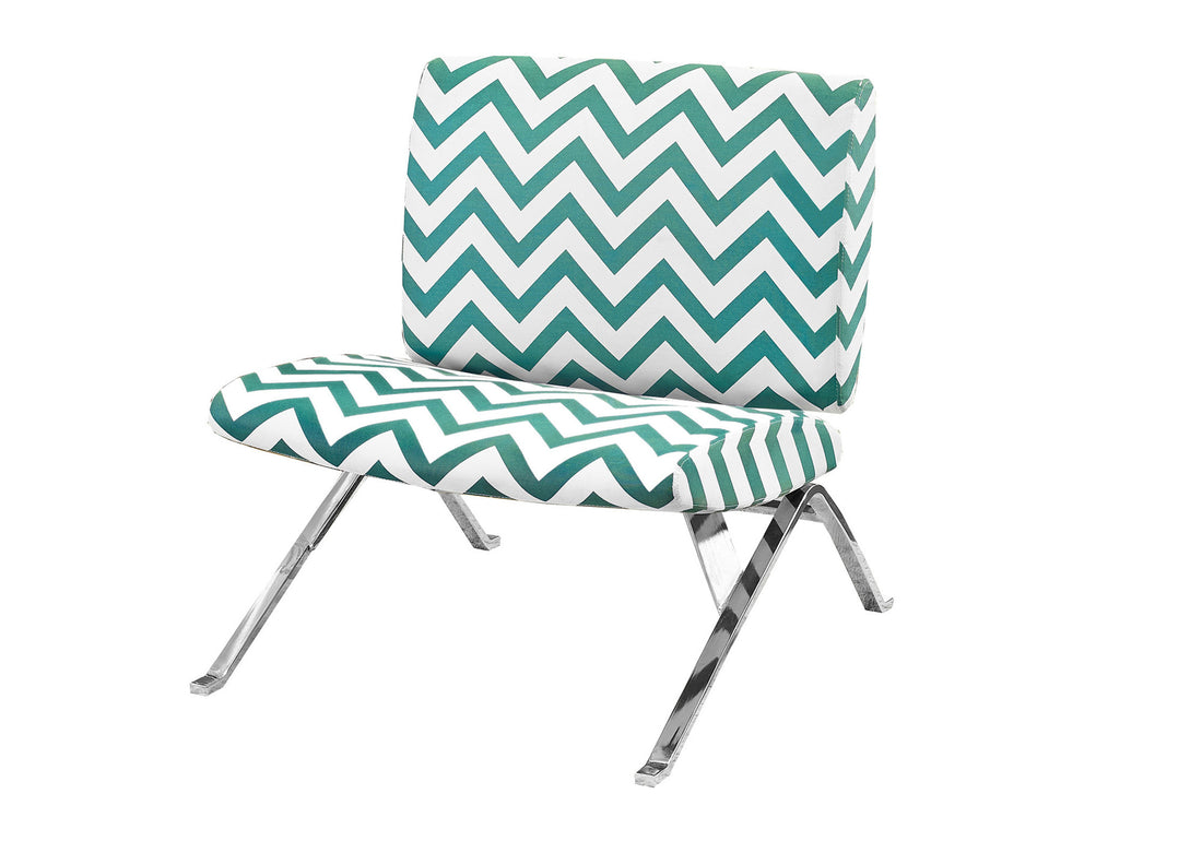 Accent Chair, Armless, Fabric, Living Room, Bedroom, Green Fabric, Chrome Metal, Contemporary, Modern Teal Foam Particle Board