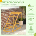 Pawhut Chicken Activity Play For Healthy & Happy Animals, Swing Set With Chicken Perches & Hen Ladder, Chicken Coop Toy, Yellow Yellow Wood