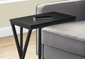 Accent Table, C Shaped, End, Side, Snack, Living Room, Bedroom, Black Laminate, Black Metal, Contemporary, Modern Black Mdf