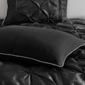 7 Piece Tufted Comforter Set Black King King Black Polyester