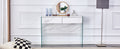 White Environmental Protection Mdf Minimalist Dresser, Desk, Desktop Computer Desk, With Double Drawer Storage Space, Simple Home, Perfect For Various Styles Of Home Environment. White Mdf Glass