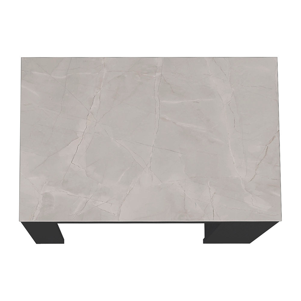 Kitchen Island, Kitchen Bar Table 36" H, With 3 Side Shelves, White, Wengue Ibiza Marble Color Finish Multicolor Particle Board Particle Board