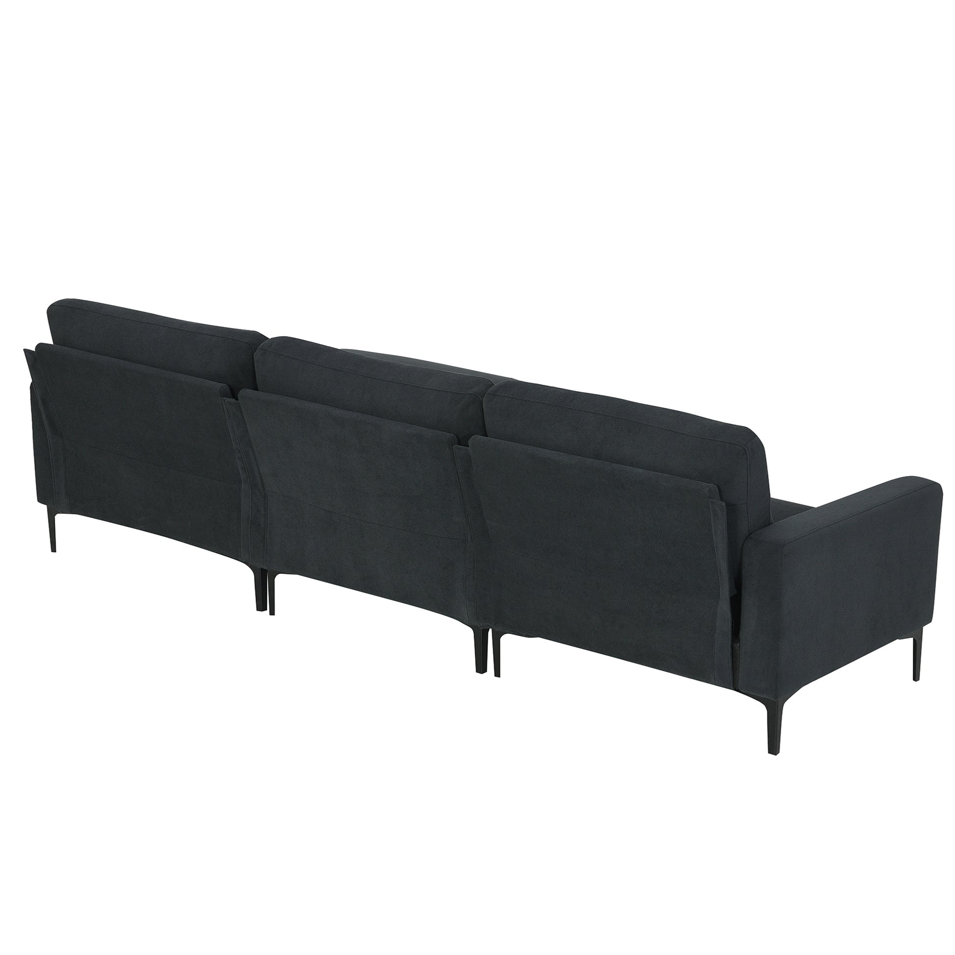 103.5*59" Modern L Shaped Sectional Sofa, 4 Seat Velvet Fabric Couch Set With Convertible Ottoman,Freely Combinable Sofa For Living Room, Apartment, Office,Apartment,2 Colors Dark Grey Velvet 4 Seat