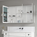 60'' W X 36'' H Surface Frameless Mirror Medicine Cabinet, Beveled Mirror Edges Bathroom Medicine Cabinet White Engineered Wood