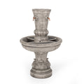 Frederick Outdoor Fountain, Light Brown Light Brown Polyresin