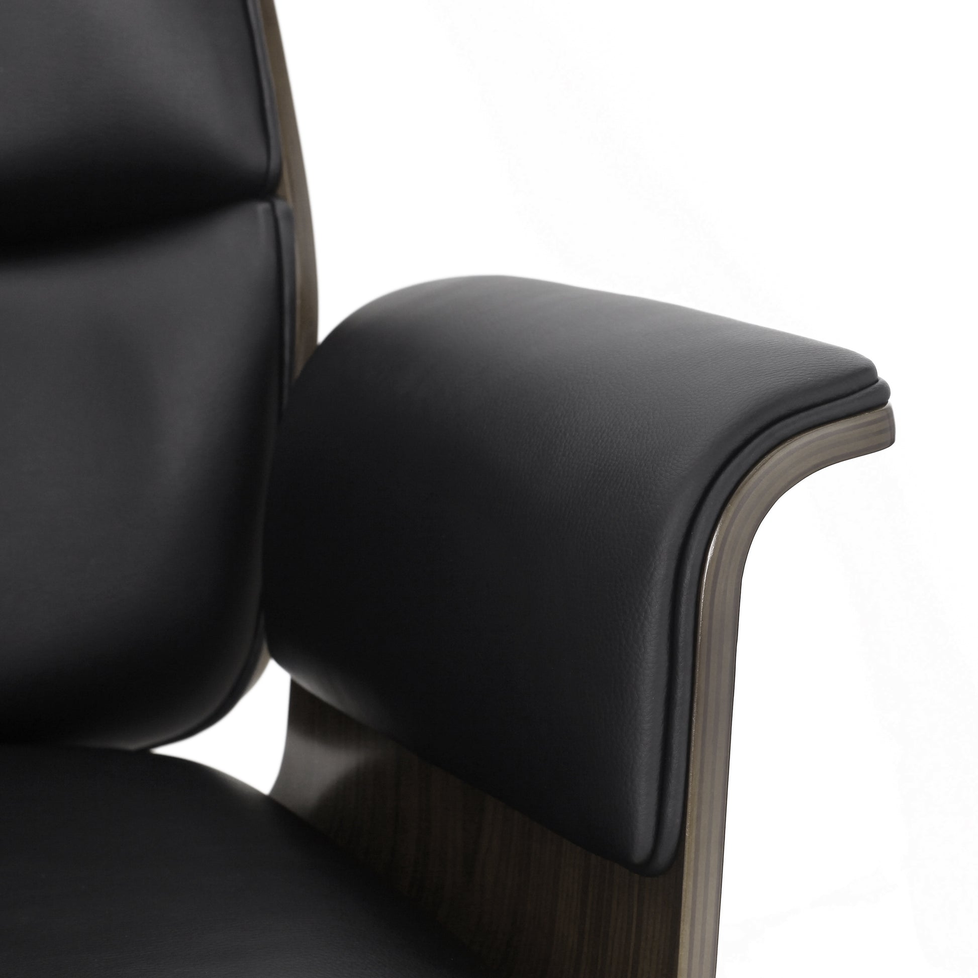 Office Arm Chair Black Grey Pu