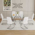 Table And Chair Set.Large Minimalist Rectangular Glass Dining Table For 6 8 With 0.39