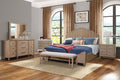 Queen Panel Bed In Sand Finish With Transitional Casual Design Queen Sand Solid Wood Mdf