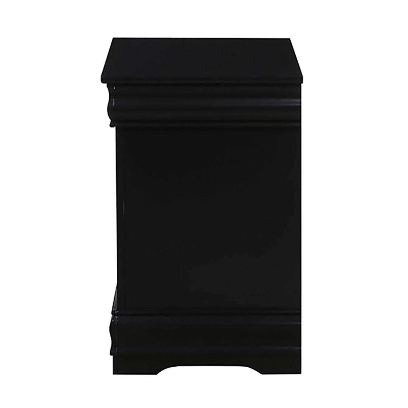 Black 2 Drawer Nightstand Black 2 Drawers Bedroom Rectangle Traditional Pine Wood