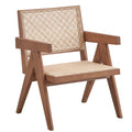 Beige And Natural Accent Chair Natural Primary Living Space Modern Wood Rattan