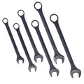 Jumbo Combination Wrench Set Extra Large, Metric, 6 Piece, 35Mm To 50Mm,Black Oxide, With Pouch Black Carbon Steel