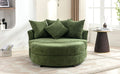 Orisfur. 360 Swivel Accent Barrel Chair With Storage Ottoman & 4 Pillows, Modern Chenille Leisure Chair Round Accent For Living Room, Green Green Foam Chenille