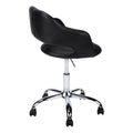 Office Chair, Adjustable Height, Swivel, Ergonomic, Armrests, Computer Desk, Work, Black Leather Look, Chrome Metal, Contemporary, Modern Black Foam Faux Leather