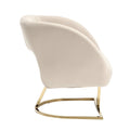 Coolmore Modern Chair With Velvet Fabric, Mid Century Chair With Wide Upholstered, Armchair For Living Room, Lounge, Bedroom Beige Beige Primary Living Space Foam Velvet