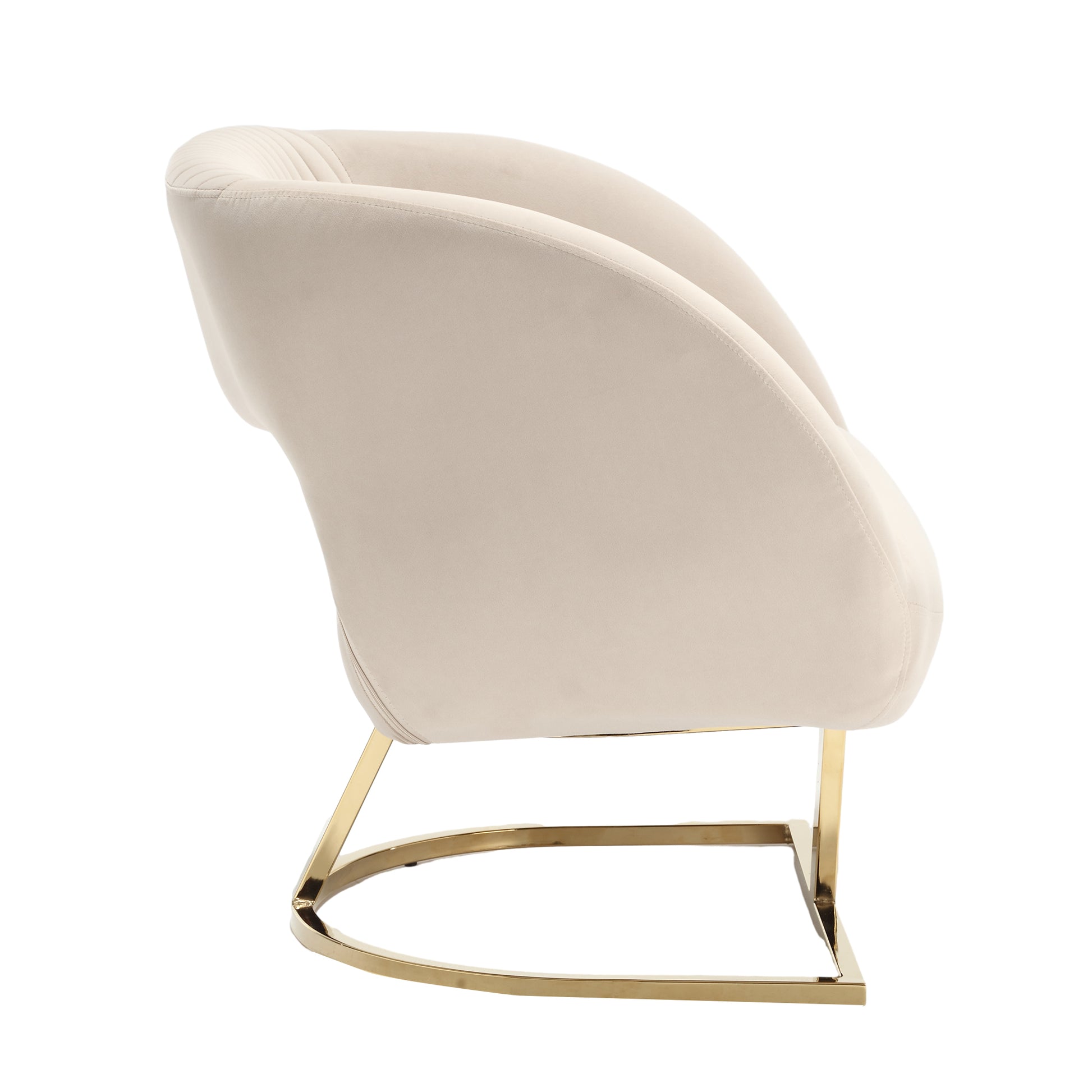 Coolmore Modern Chair With Velvet Fabric, Mid Century Chair With Wide Upholstered, Armchair For Living Room, Lounge, Bedroom Beige Beige Primary Living Space Foam Velvet