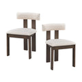 Wooden Dining Chairs Set Of 2, Modern Boucle Upholstered Kitchen Side Chairs,Mid Century Modern Kitchen Chairs With Open Back Farmhouse Wooden Side Chairs For Dining Room,Living Room,Restaurant