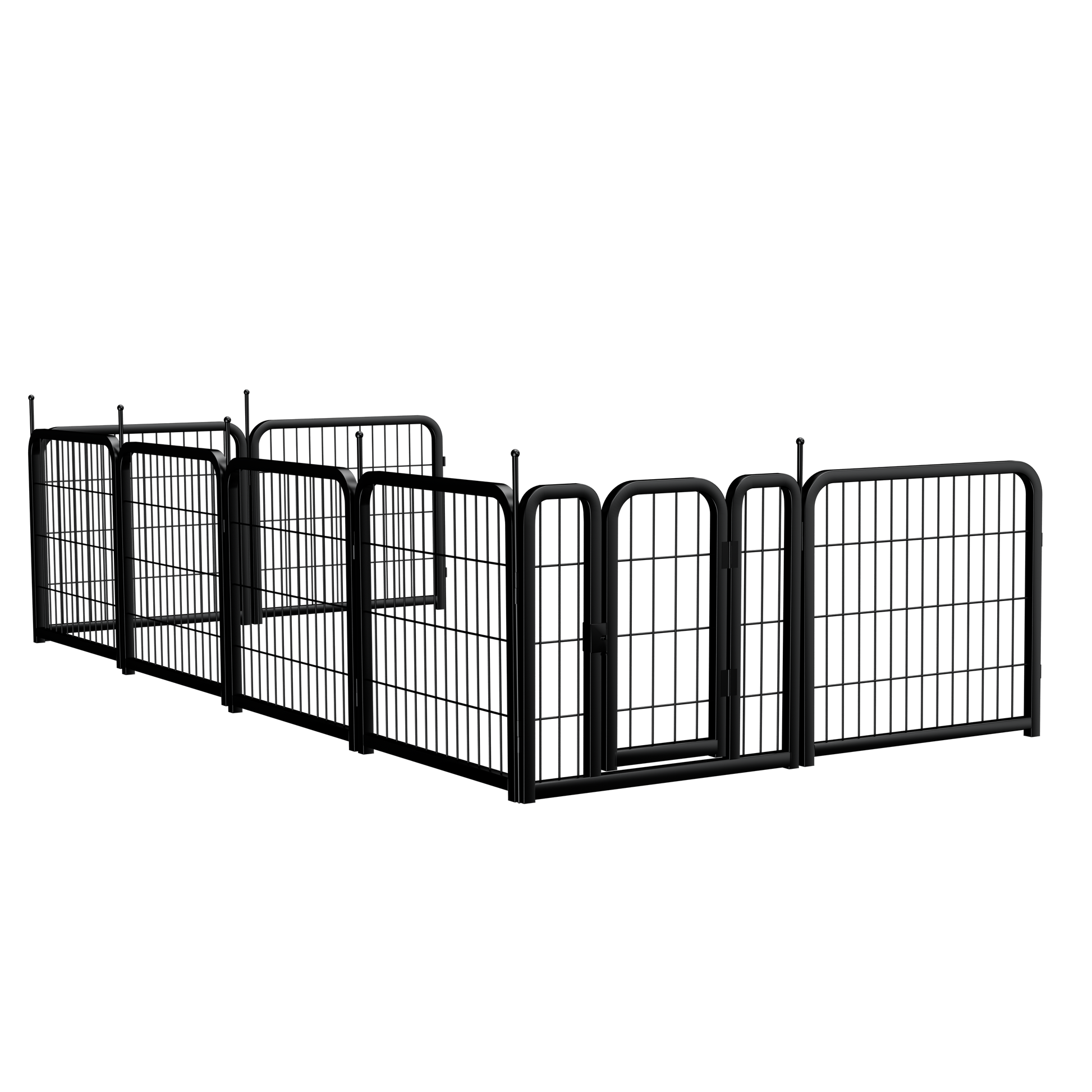 Dog Playpen Outdoor, 8 Panel Dog Fence 24" Pet Pen For Small Dogs Pet Exercise Pen For Puppy Rabbit Small Animals Portable Playpen For Rv Camping Garden Yard, Indoor. Black, 22.2'' W X 23.6'' H. Black Iron