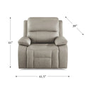 Westminster Power Headrest Zero Gravity Reclining Recliner Stone Gray Memory Foam Genuine Leather