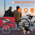 Dog Bike Trailer,Mesh Dog Cart With 3 Entrances, Safety Flag, 8 Reflectors, Folding Pet Carrier Wagon With 20 Inch Wheels, Bicycle Carrier For Medium And Small Sized Dogs Red Black Fabric Steel