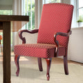 Delaney Red Gooseneck Arm Chair Red Foam Wood Fabric