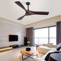 52 Inch Modern With 3 Abs Blades Remote Control Reversible Dc Motor Without Light For Living Room Black Abs