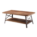 Weathered Oak And Sandy Black Storage Coffee Table Oak Primary Living Space Rustic Pine Shelves Wood Metal