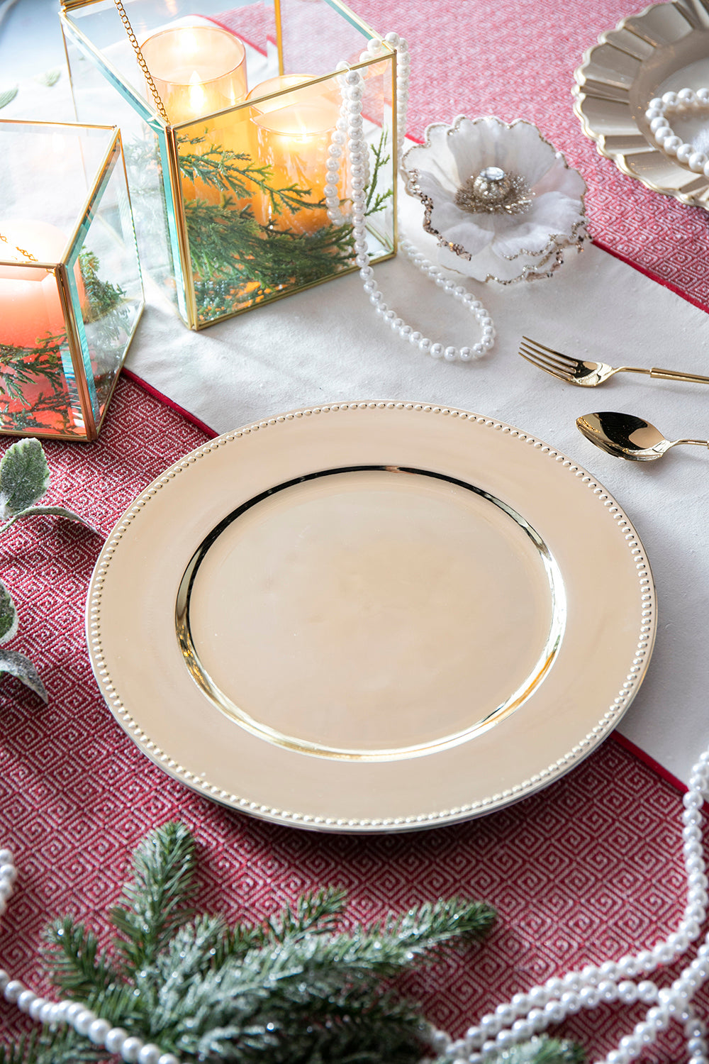 8 Pack Plastic Charger Plate, D13" Silver Polypropylene