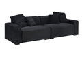 104.72 Inch 4 Seat Large Sofa With 4 Throw Pillows, Living Room Sofa In Black Corduroy Fabric Comfort Black Corduroy 3 Seat