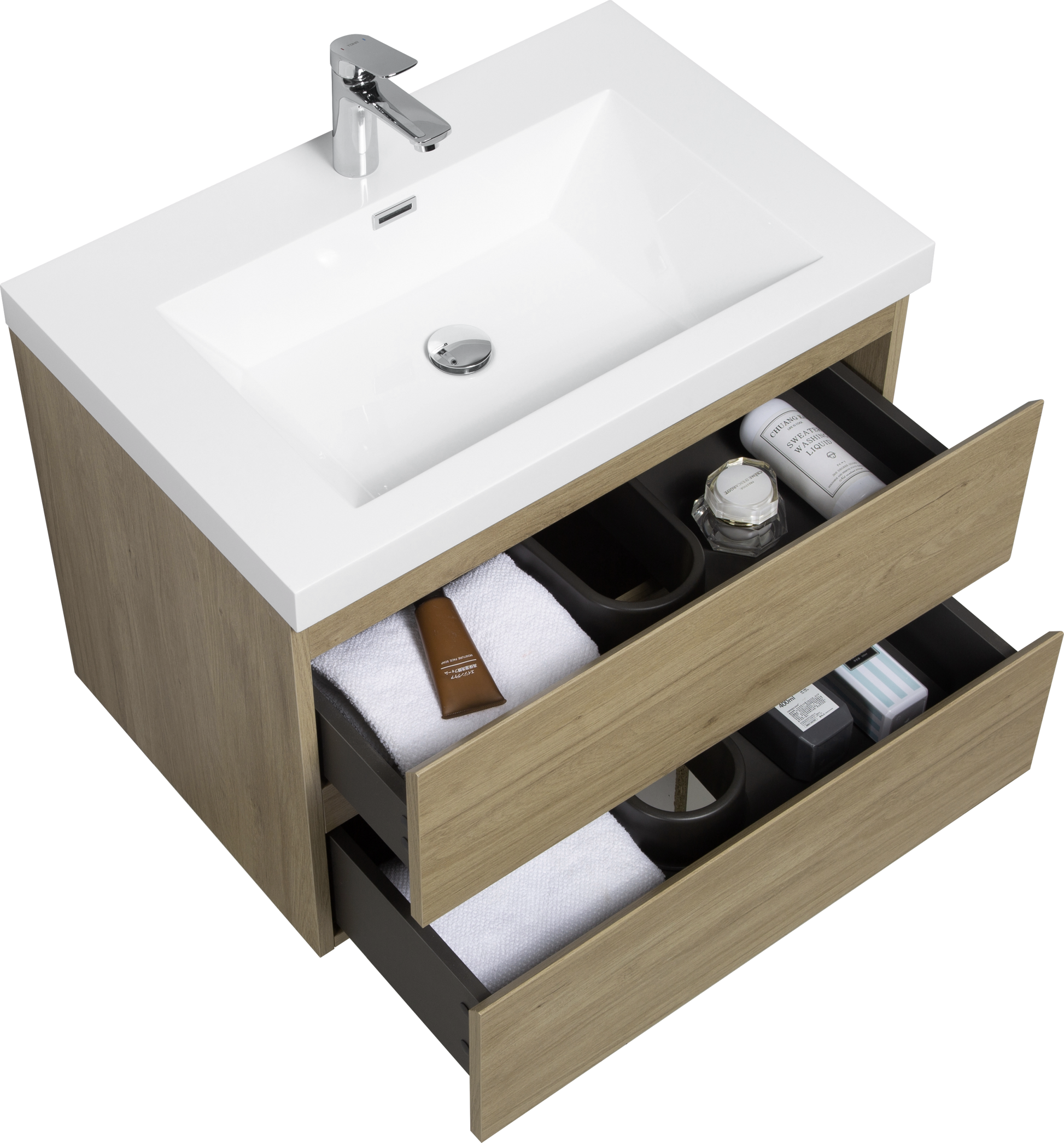 30" Floating Bathroom Vanity with Sink, Modern Wall 2-oak-bathroom-wall mounted-melamine