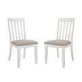 Set Of 2 Light Brown Upholstered Dining Chairs, Off White Solid Off White Dining Room Rectangular Dining Chairs Slat Back Set Of 2 Fabric,Mdf