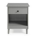 Classic 1 Drawer Solid Wood Nightstand With Cubby Grey Gray Mdf Pine