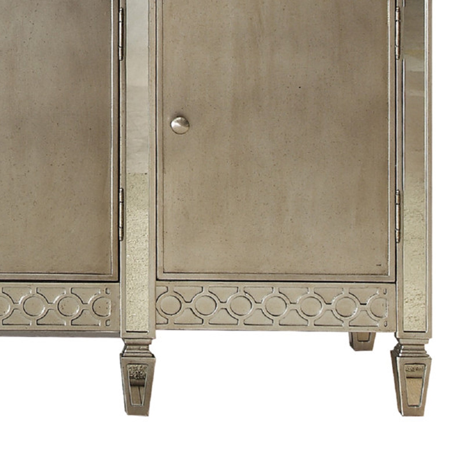 Rectangular Wood And Mirror Server With 3 Drawers And 4 Compartments, Gold Gold Wood