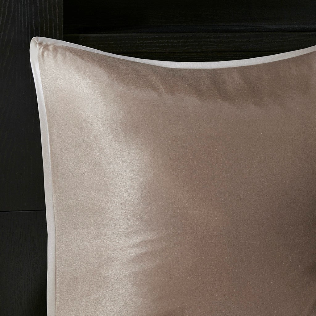 8 Piece Embroidered Comforter Set Natural Queen Queen Beige Polyester