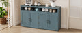 4 Door Classic Sideboard With Open Storage And Adjustable Shelves Perfect For Kitchens, Living Rooms Smoke Blue Smoke Blue Mdf