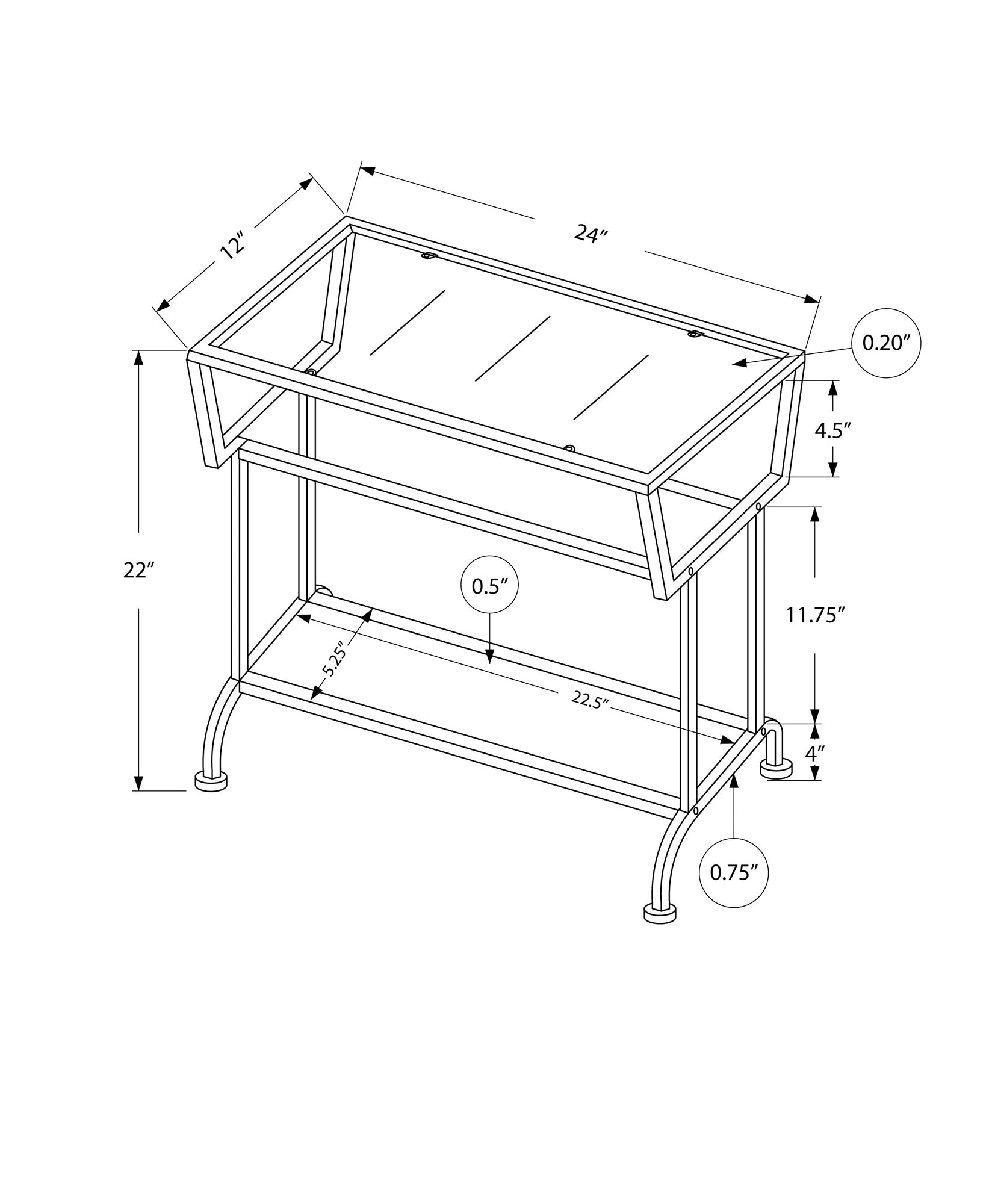 Accent Table, Side, End, Narrow, Small, 2 Tier, Living Room, Bedroom, White Laminate, Grey Metal, Contemporary, Modern White Metal