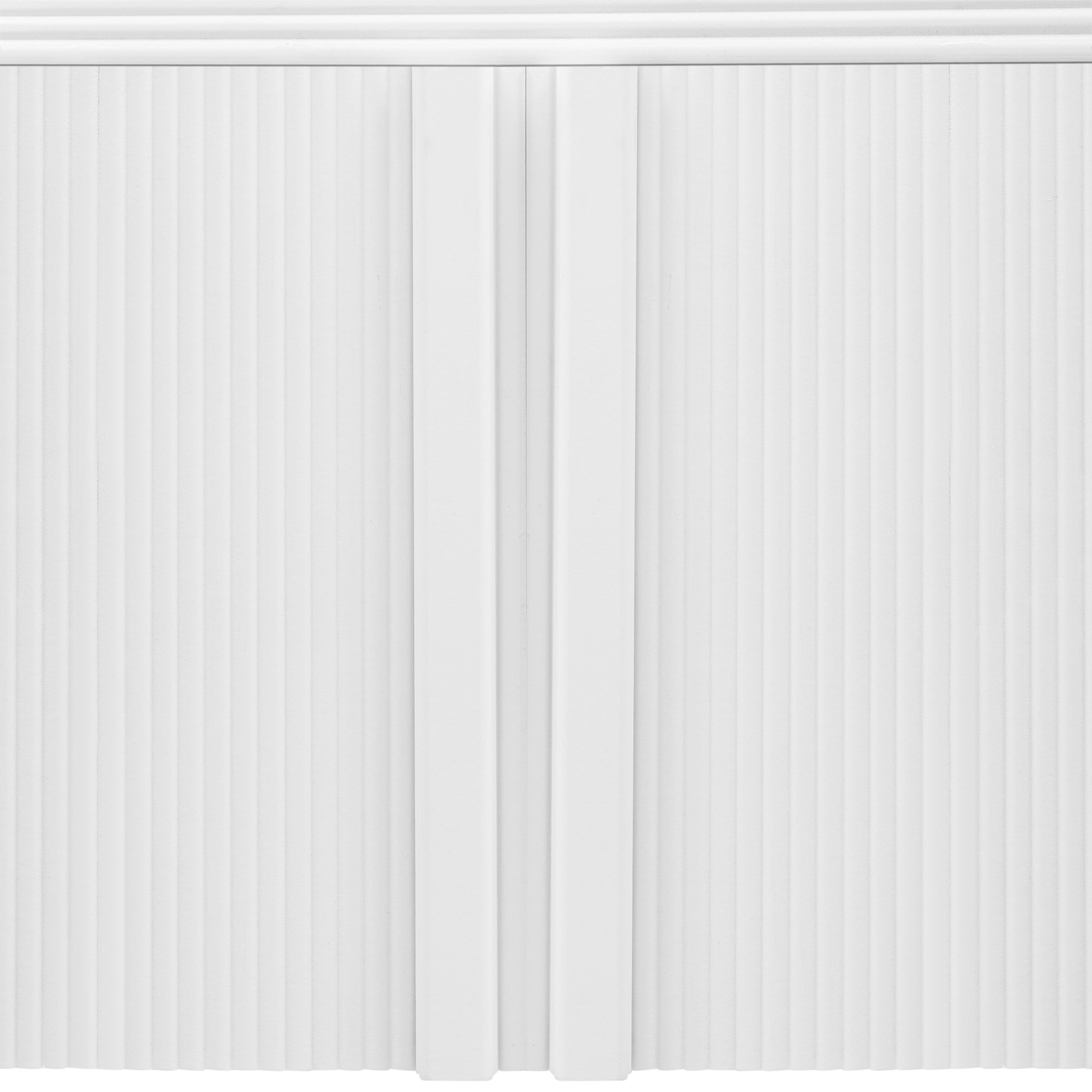 Striped Storage Cabinet With 4 Doorsadjustable, Suitable For Study,Entrance And Living Room White Mdf