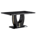 Modern Simple And Luxurious Black Imitation Marble Grain Mdf Dining Table,Rectangular Office Table.Computer Table.Game Desk .Dining Table.For Dining Room, Living Room, Kitchen .63''*37''*30'' F 1280