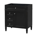 30'' Bathroom Vanity Without Top Sink, Modern Bathroom Storage Cabinet With 2 Drawers And A Tip Out Drawer Not Include Basin Black Bathroom Solid Wood Mdf