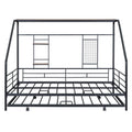 Full Size Metal House Bed With Trundle, Black Full Black Metal